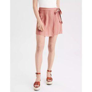 American Eagle XL Strip High Waisted Tie Wrap Mini Casual Beach Occasion Skirt